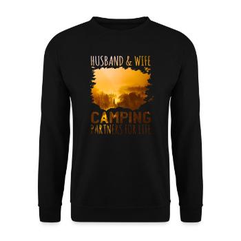 Camping couple - Unisex Sweatshirt - black - Front - Alina (178cm) & Michal (187cm)