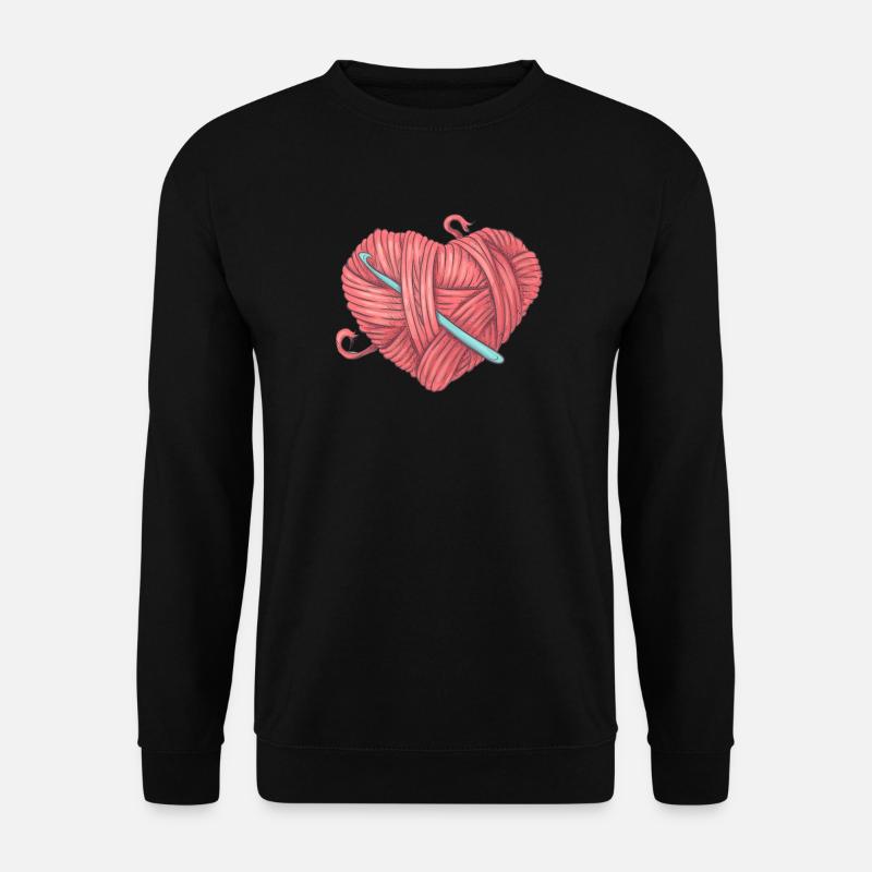 Häkeln lustig - ich liebe Häkeln - Unisex Pullover - Schwarz