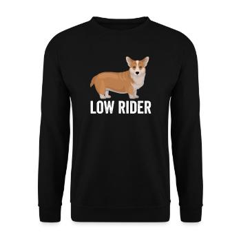 Corgi Dog Low Rider - Unisex Sweatshirt - black - Front - Alina (178cm) & Michal (187cm)