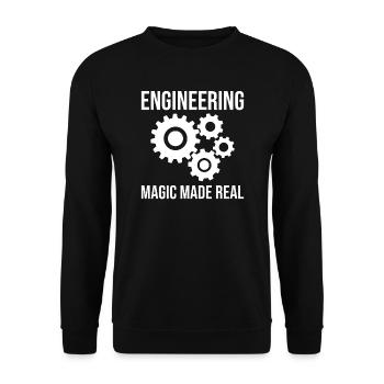 Engineer Funny - Engineering Magic Made Real - Unisex Sweatshirt - black - Front - Alina (178cm) & Michal (187cm)