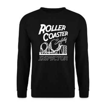 Roller Coaster Safety Inspector - Unisex Pullover - Schwarz - Vorne - Alina (178cm) & Michal (187cm)