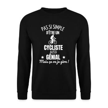 Pas si simple d être un cycliste génial - vélo - Sweat-shirt Unisexe - noir - Devant - Alina (178cm) & Michal (187cm)