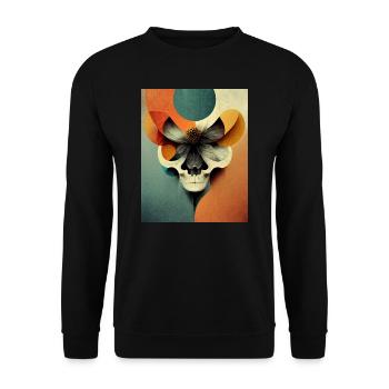 Skull Bauhaus vintage style v012 - Unisex Sweatshirt - black - Front - Alina (178cm) & Michal (187cm)