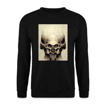 Skull Bauhaus vintage style v04 - Unisex Sweatshirt - black - Front - Alina (178cm) & Michal (187cm)