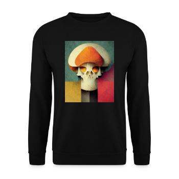 Skull Bauhaus vintage style v012 - Unisex Sweatshirt - black - Front - Alina (178cm) & Michal (187cm)