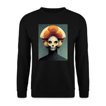 Skull Bauhaus style vintage - Sweat-shirt Unisexe - noir - Devant - Alina (178cm) & Michal (187cm)