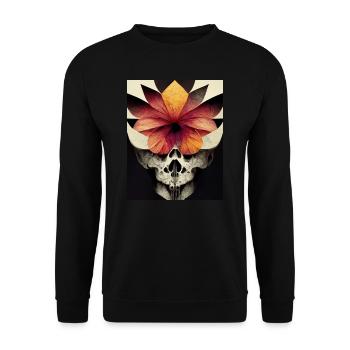 Skull Bauhaus vintage style v07 - Unisex Sweatshirt - black - Front - Alina (178cm) & Michal (187cm)