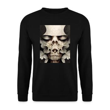 Skull Bauhaus vintage style v08 - Unisex Sweatshirt - black - Front - Alina (178cm) & Michal (187cm)
