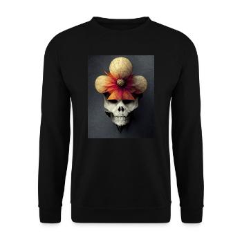 Skull Bauhaus vintage style v08 - Unisex Sweatshirt - black - Front - Alina (178cm) & Michal (187cm)