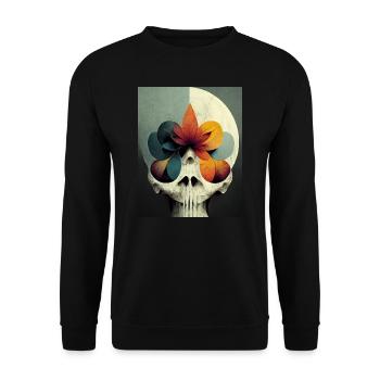 Skull Bauhaus vintage style v09 - Unisex Sweatshirt - black - Front - Alina (178cm) & Michal (187cm)