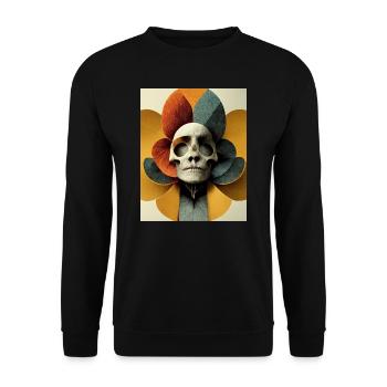 Skull Bauhaus vintage style v010 - Unisex Sweatshirt - black - Front - Alina (178cm) & Michal (187cm)