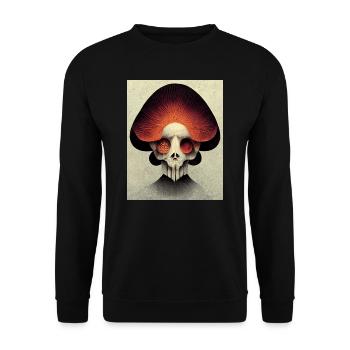 Skull Bauhaus vintage style v013 - Unisex Sweatshirt - black - Front - Alina (178cm) & Michal (187cm)