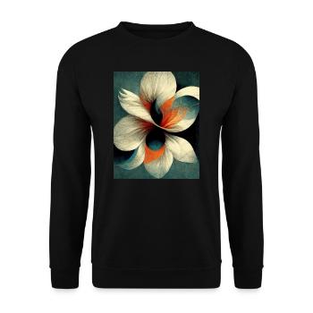 Flower bauhaus Style Vintage - Unisex Sweatshirt - black - Front - Alina (178cm) & Michal (187cm)