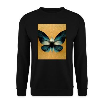 Bauhaus Butterfly Vintage Style - Unisex Sweatshirt - black - Front - Alina (178cm) & Michal (187cm)