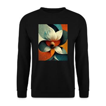 Flower bauhaus Style Vintage - Unisex Sweatshirt - black - Front - Alina (178cm) & Michal (187cm)