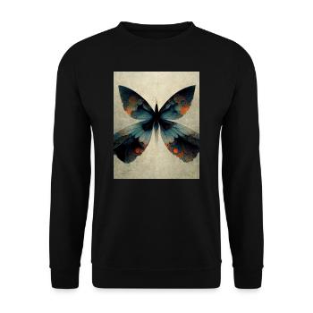 Bauhaus Butterfly Vintage Style - Unisex Sweatshirt - black - Front - Alina (178cm) & Michal (187cm)
