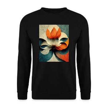 Flower bauhaus Style Vintage - Unisex Sweatshirt - black - Front - Alina (178cm) & Michal (187cm)