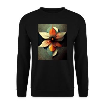 Flower bauhaus Style Vintage - Sweat-shirt Unisexe - noir - Devant - Alina (178cm) & Michal (187cm)