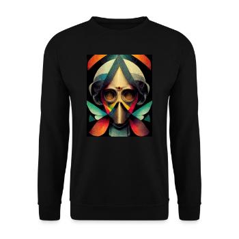 Gas mask Industrial style bauhaus vintage color - Unisex Sweatshirt - black - Front - Alina (178cm) & Michal (187cm)