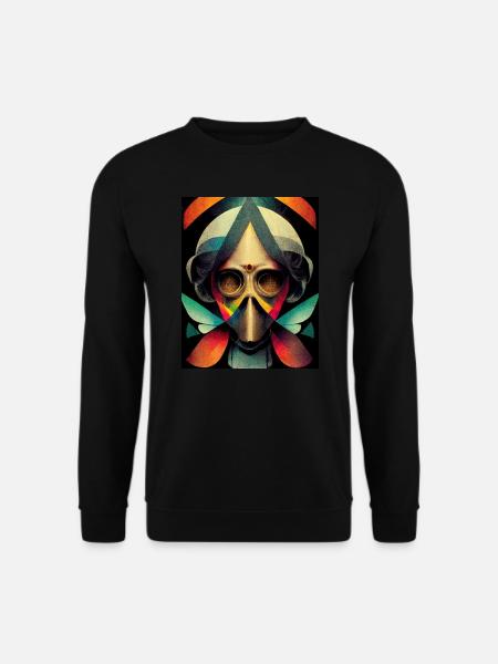 Gas mask Industrial style bauhaus vintage color - Unisex Sweatshirt - black