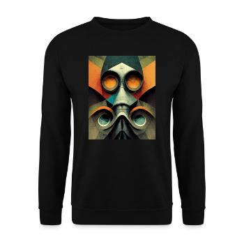 T-shirt Retro Masque à gaz Style industriel bauhaus vi - Sweat-shirt Unisexe - noir - Devant - Alina (178cm) & Michal (187cm)
