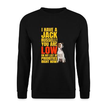 I have a Jack Russell - Unisex Sweatshirt - black - Front - Alina (178cm) & Michal (187cm)
