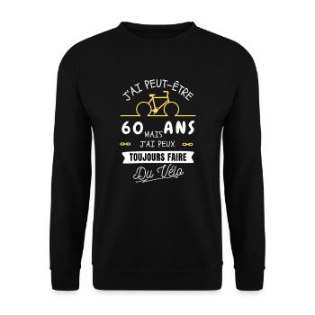 60 Ans et Toujours à Vélo - Sweat-shirt Unisexe - noir - Devant - Alina (178cm) & Michal (187cm)