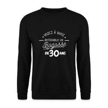 Bogosse de 30 Ans - La Perfection à Son Apogée - Sweat-shirt Unisexe - noir - Devant - Alina (178cm) & Michal (187cm)