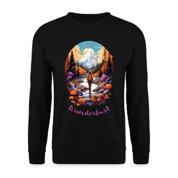 Wandern - Frau 2 - Unisex Pullover - Schwarz - Vorne - Alina (178cm) & Michal (187cm)