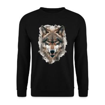 Hunting Hunter Wolf - Unisex Sweatshirt - black - Front - Alina (178cm) & Michal (187cm)