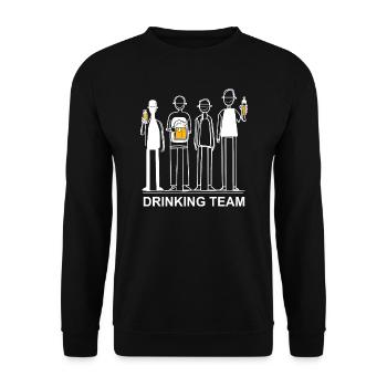 Drinking Team saufen betrinken Sauf Crew Männertag - Unisex Pullover - Schwarz - Vorne - Alina (178cm) & Michal (187cm)