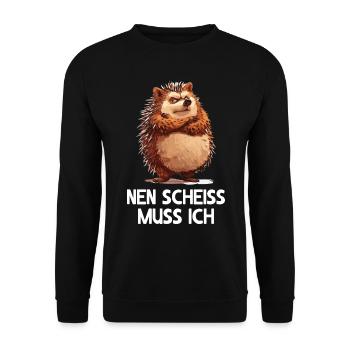 Hérisson Animal Forêt Nature Nen merde je dois - Sweat-shirt Unisexe - noir - Devant - Alina (178cm) & Michal (187cm)