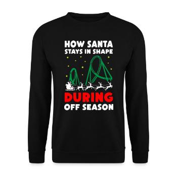 How Santa Stays In Shape During Off Season - Unisex Sweatshirt - black - Front - Alina (178cm) & Michal (187cm)