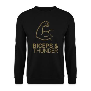 Biceps & Thunder - Unisex Pullover - Schwarz - Vorne - Alina (178cm) & Michal (187cm)