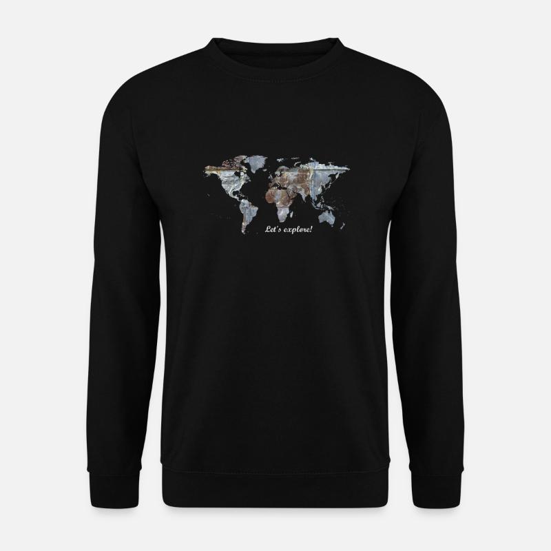 Carte du monde - Explorons! - Sweat-shirt Unisexe - noir