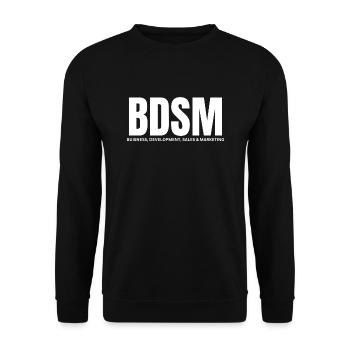 BDSM - weiß - Unisex Pullover - Schwarz - Vorne - Alina (178cm) & Michal (187cm)