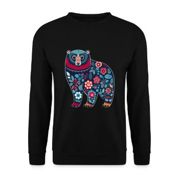 Russische Tradition Weihnachten - Unisex Pullover - Schwarz - Vorne - Alina (178cm) & Michal (187cm)
