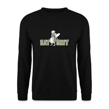 motif chemise mouche Faites cuire à nouveau manger de la merde - Sweat-shirt Unisexe - noir - Devant - Alina (178cm) & Michal (187cm)