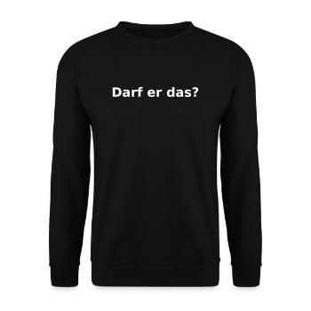 Darf er das? - Unisex Pullover - Schwarz - Vorne - Alina (178cm) & Michal (187cm)