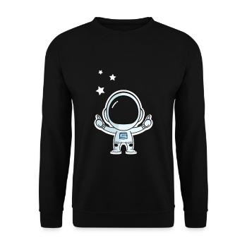Weltraum - Unisex Pullover - Schwarz - Vorne - Alina (178cm) & Michal (187cm)