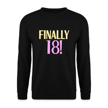 18. Geburtstag - Unisex Pullover - Schwarz - Vorne - Alina (178cm) & Michal (187cm)