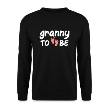 granny to becoming grandmother grandmother baby saying - Unisex Sweatshirt - black - Front - Alina (178cm) & Michal (187cm)