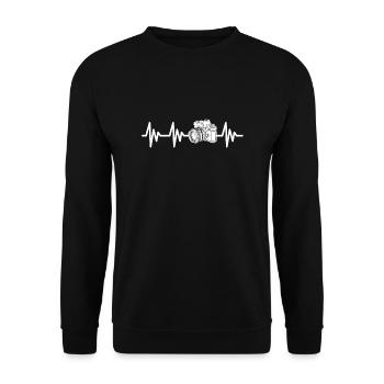 Camera Heartbeat Photographie Fotografie - Unisex Pullover - Schwarz - Vorne - Alina (178cm) & Michal (187cm)