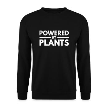 Powered by Plants, white - Unisex Pullover - Schwarz - Vorne - Alina (178cm) & Michal (187cm)