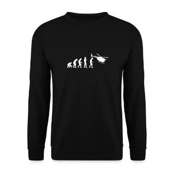 Evolution Gift Helicopter Helicopter Helicopter - Unisex Sweatshirt - black - Front - Alina (178cm) & Michal (187cm)