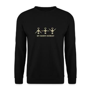 Workout auf die schwäbische Art / Training Wein - Unisex Pullover - Schwarz - Vorne - Alina (178cm) & Michal (187cm)