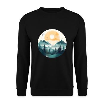 Wildtierbäume im Freien Natur Retro Wald - Unisex Pullover - Schwarz - Vorne - Alina (178cm) & Michal (187cm)