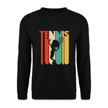 Joueur de tennis rétro Vintage pour amant de tennis garçon - Sweat-shirt Unisexe - noir - Devant - Alina (178cm) & Michal (187cm)