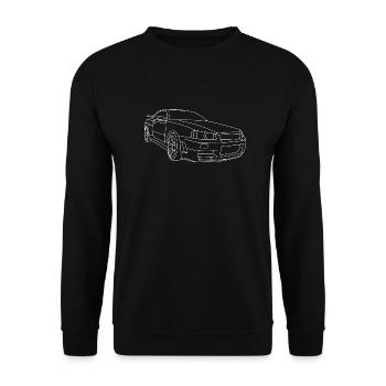 Skyline R34 illustration - Sweat-shirt Unisexe - noir - Devant - Alina (178cm) & Michal (187cm)