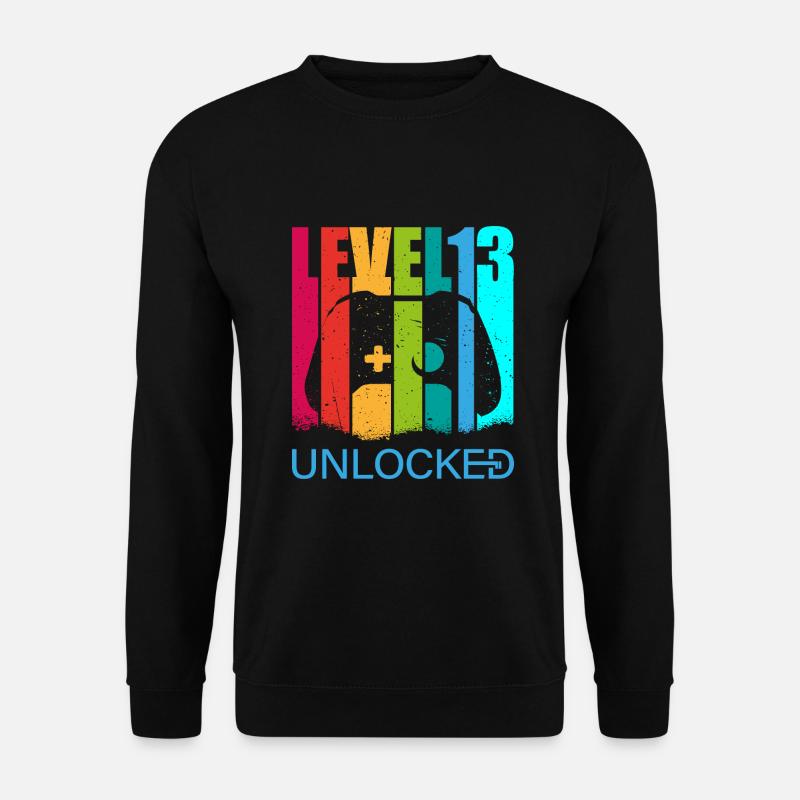 Birthday, Level 13 unlocked Gift - Unisex Sweatshirt - black